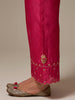 Fuchsia Silk Chanderi Palazzo with hand embroidery