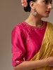 Fuchsia Silk Chanderi blouse with hand embroidery