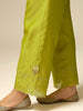 Lime Green Silk Chanderi Palazzo with hand embroidery