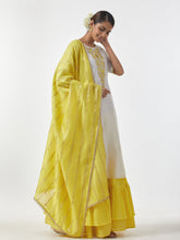 Bright Yellow Silk Chanderi Dupatta