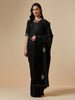 Black cotton saree with hand embroidery