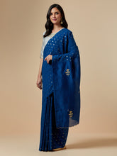 Grey closed neck blouse with hand embroidrery